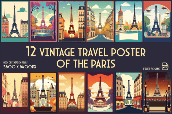 Download Vintage Posters of Eiffel Tower Paris - Vintage Collection