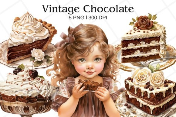 Download Vintage Chocolate Watercolor Clipart - Vintage Collection