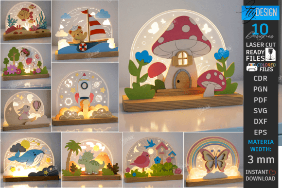 Download Kids Night Light Stand Laser Cut Bundle - Kids Collection