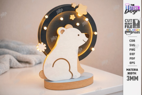 Download 3D Kids Night Light Stand Laser Cut |CNC - Kids Collection
